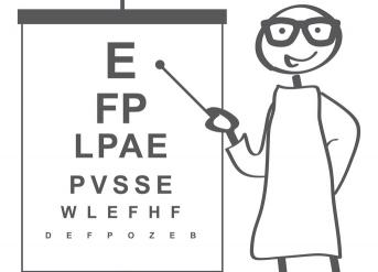 Der klassische Buchstaben-Sehtest beim Augenoptiker
